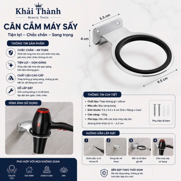 Móc Cài Máy Sấy Treo Tường XD-145