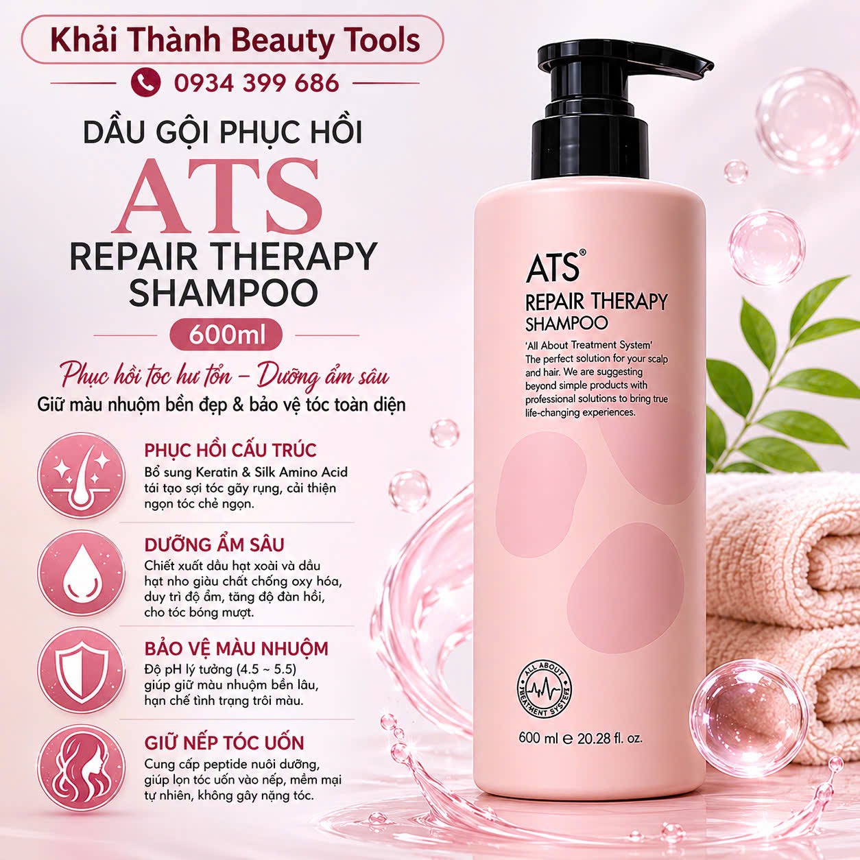 Dầu Gội Phục Hồi ATS 600ml