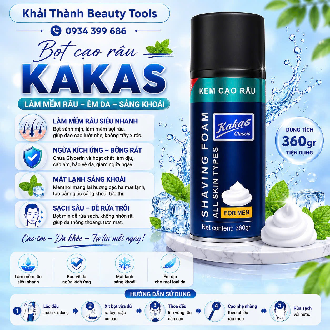 Bọt Cạo Kakas 360ml