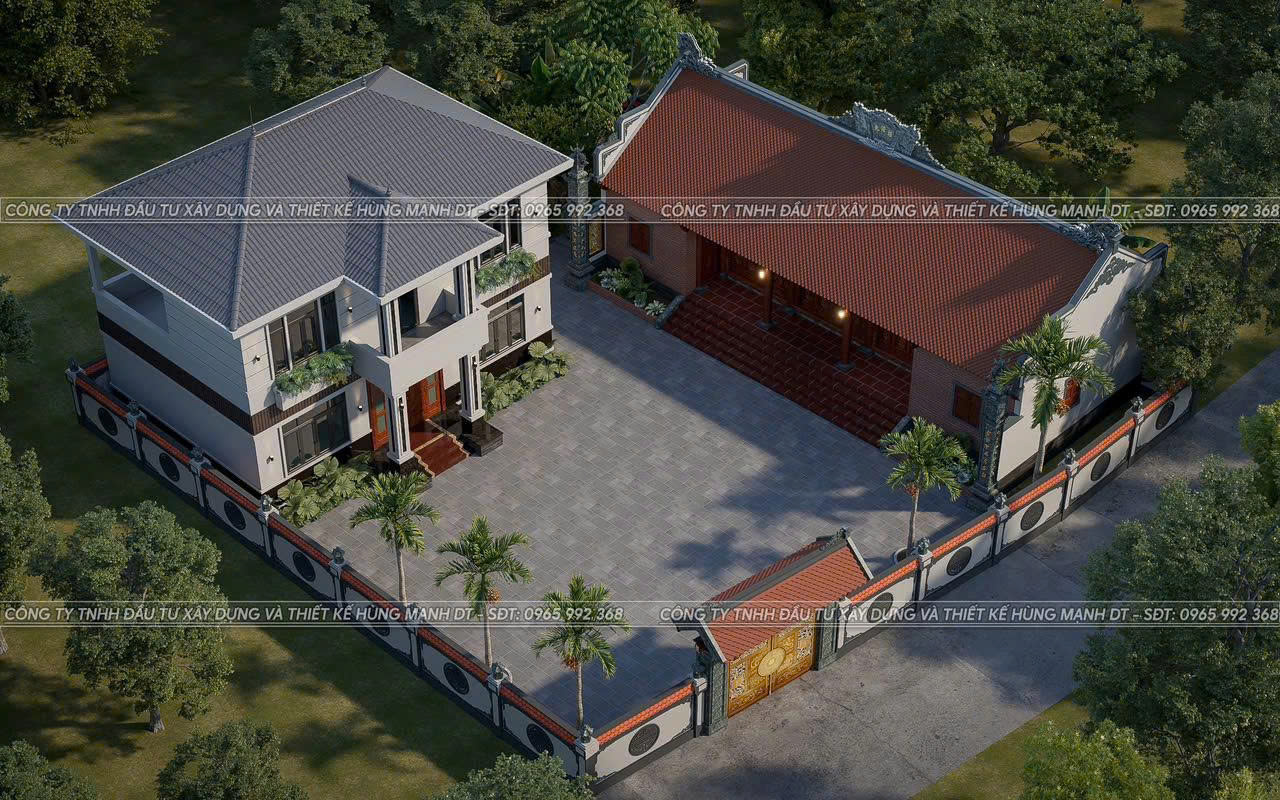 Nhà thờ 3 gian bê tông giả gỗ tại Hoằng Hóa – Thanh Hóa cực đẹp