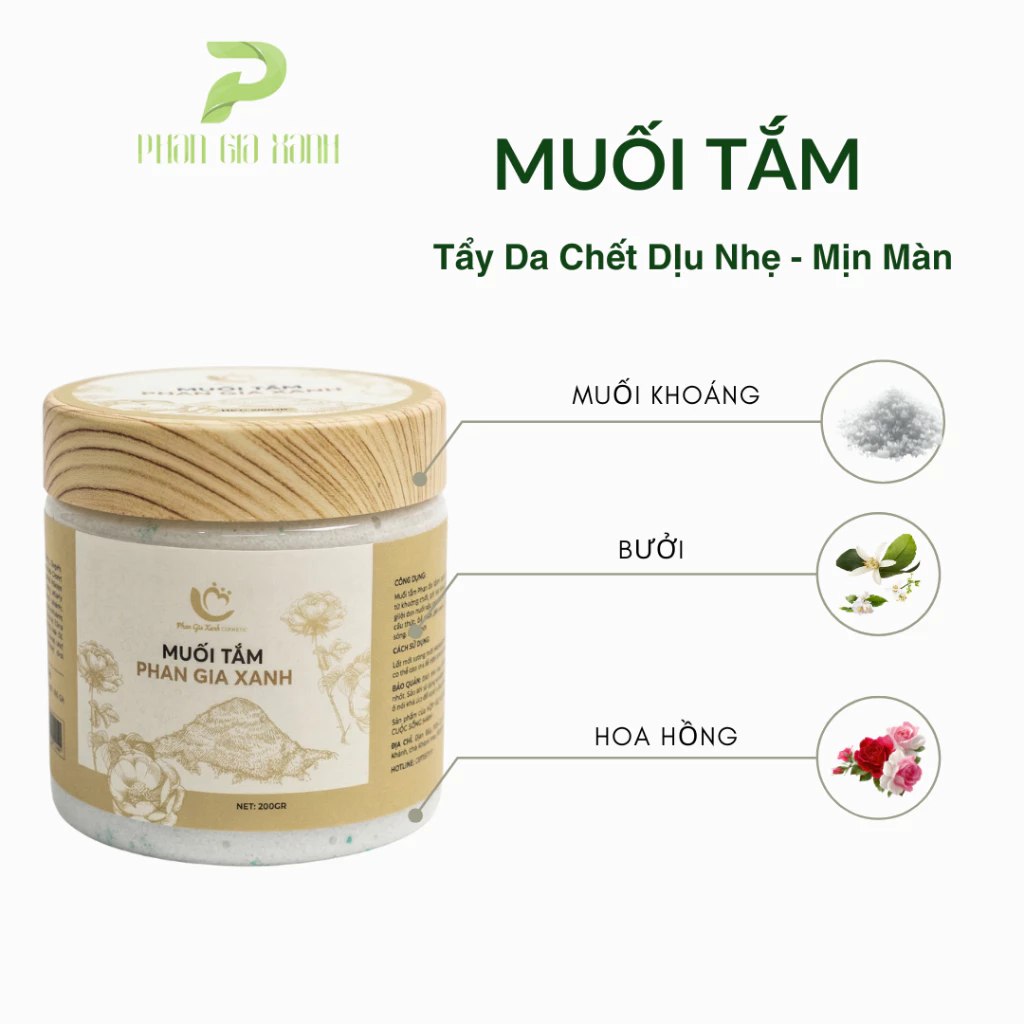 Muối tắm hoa bưởi hoa hồng 300g PGX_ MP