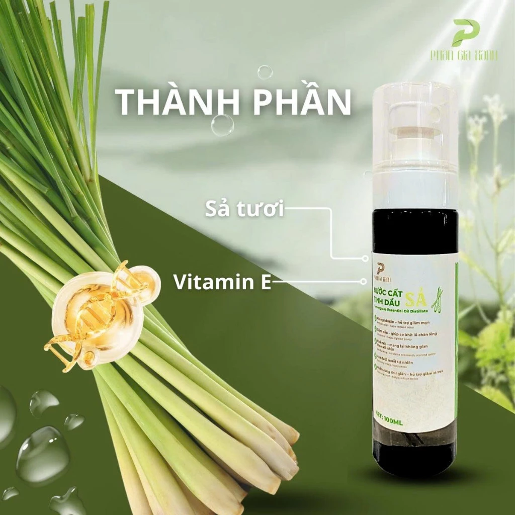 Nước cất tinh dầu sả (dạng xịt) 100ml- HMP