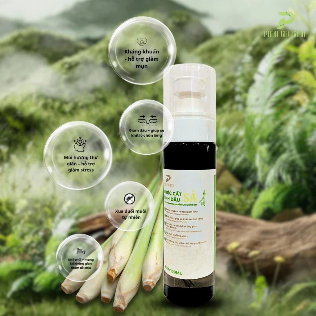 Nước cất tinh dầu sả (dạng xịt) 100ml- HMP