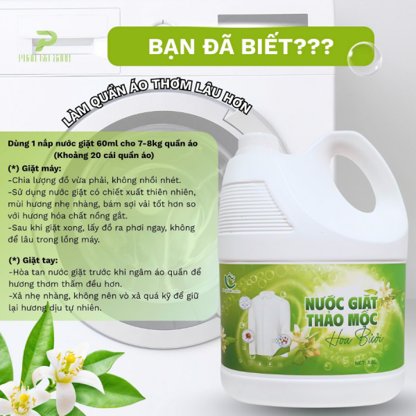 Nước giặt tinh chất bưởi PGX 3.8L _ HMP
