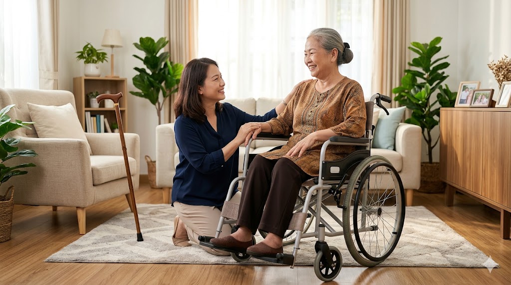 KHI NÀO NÊN ĐỔI TỪ GẬY CHỐNG SANG XE LĂN? DẤU HIỆU CẢNH BÁO VÀ CÁCH THUYẾT PHỤC TÂM LÝ NGƯỜI GIÀ