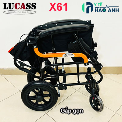 Xe lăn gấp gọn xách tay bánh đúc 12inch Lucass X61S