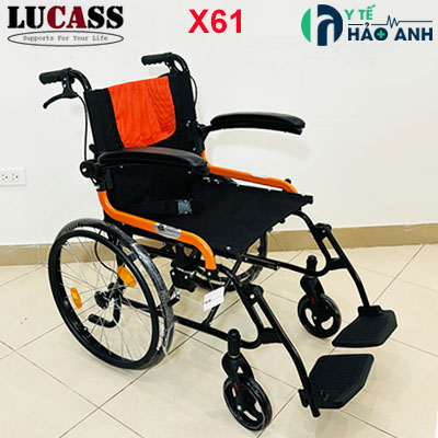 Xe lăn gấp gọn xách tay bánh căm 20inch Lucass X61B