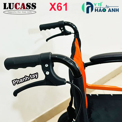 Xe lăn gấp gọn xách tay bánh đúc 12inch Lucass X61S