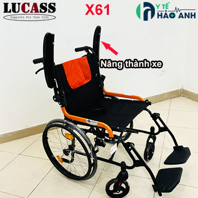Xe lăn gấp gọn xách tay bánh căm 20inch Lucass X61B