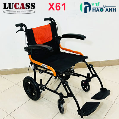 Xe lăn gấp gọn xách tay bánh đúc 12inch Lucass X61S