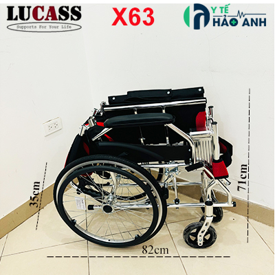 Xe lăn cao cấp gấp gọn xách tay Lucass X63