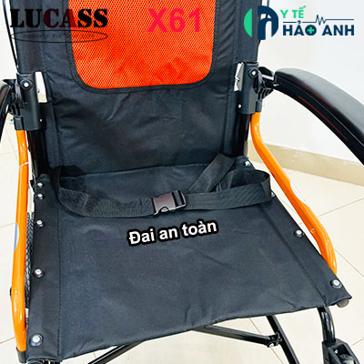 Xe lăn gấp gọn xách tay bánh đúc 12inch Lucass X61S