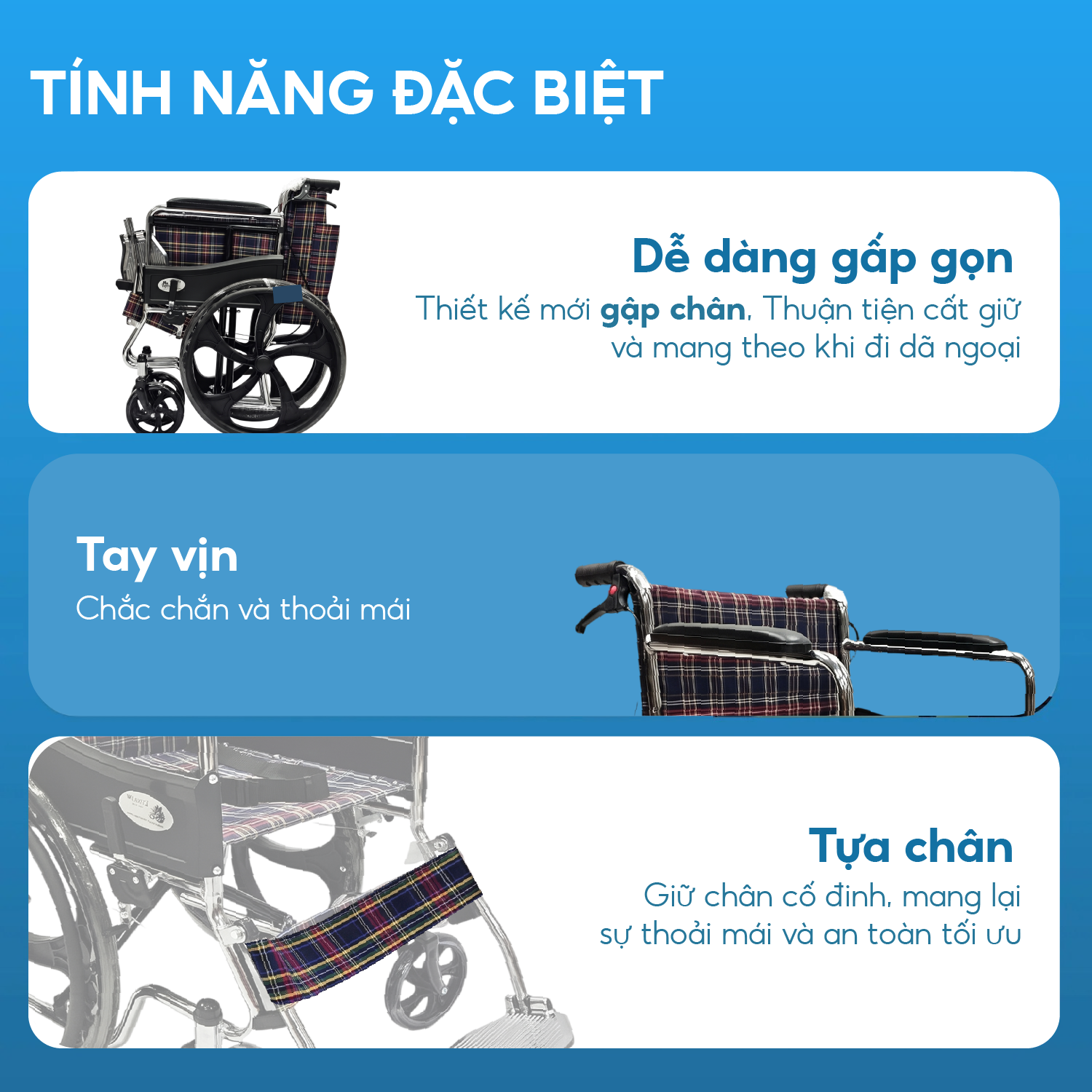 Xe lăn tiêu chuẩn Lucass X96B Gập gọn Chân Bánh Đúc có Phanh Tay