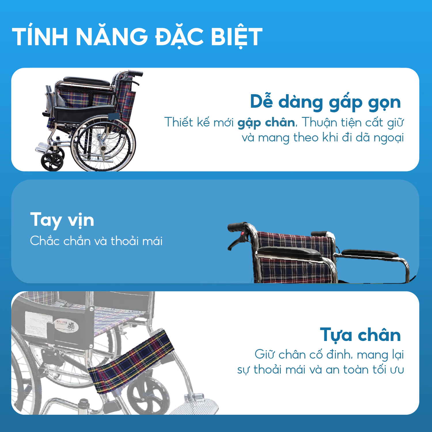 Xe lăn tiêu chuẩn Lucass X96 Ghế rộng 51cm Có Phanh tay Gấp gọn chân