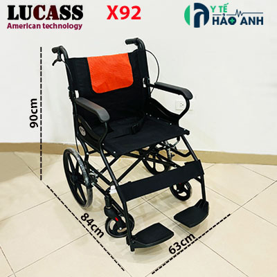 Xe lăn du lịch bánh đúc 16inch Lucass X92