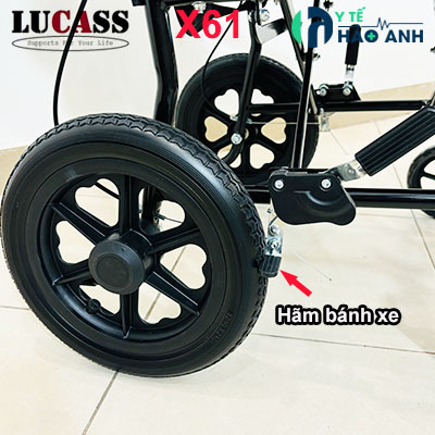 Xe lăn gấp gọn xách tay bánh đúc 12inch Lucass X61S