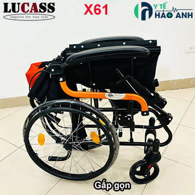 Xe lăn gấp gọn xách tay bánh căm 20inch Lucass X61B