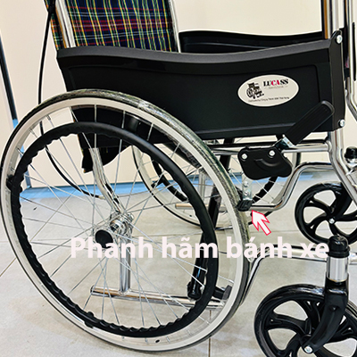 Xe lăn gọn nhẹ (13kg), bánh mâm Lucass X96B