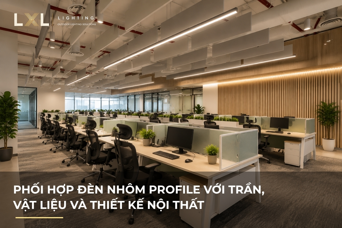 Cách phối đèn profile với trần và vật liệu | LXL Lighting