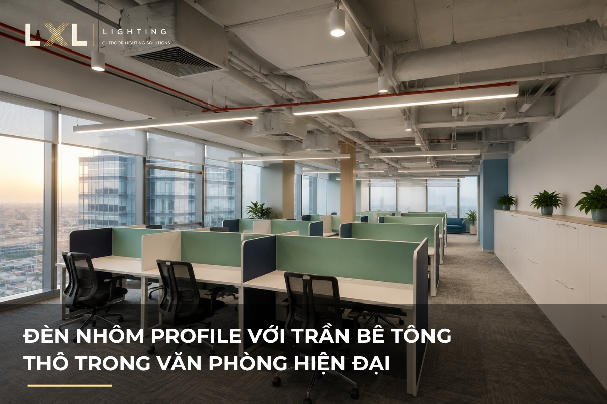 Cách chọn đèn cho văn phòng trần bê tông thô | LXL Lighting