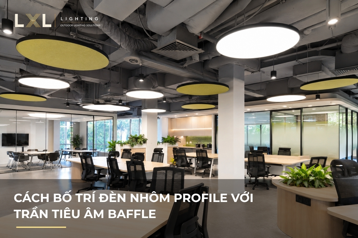 Cách bố trí đèn Linear với trần Baffle | LXL Lighting