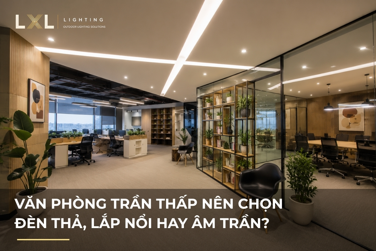 Trần thấp nên lắp đèn thả, đèn nổi hay âm trần? | LXL Lighting