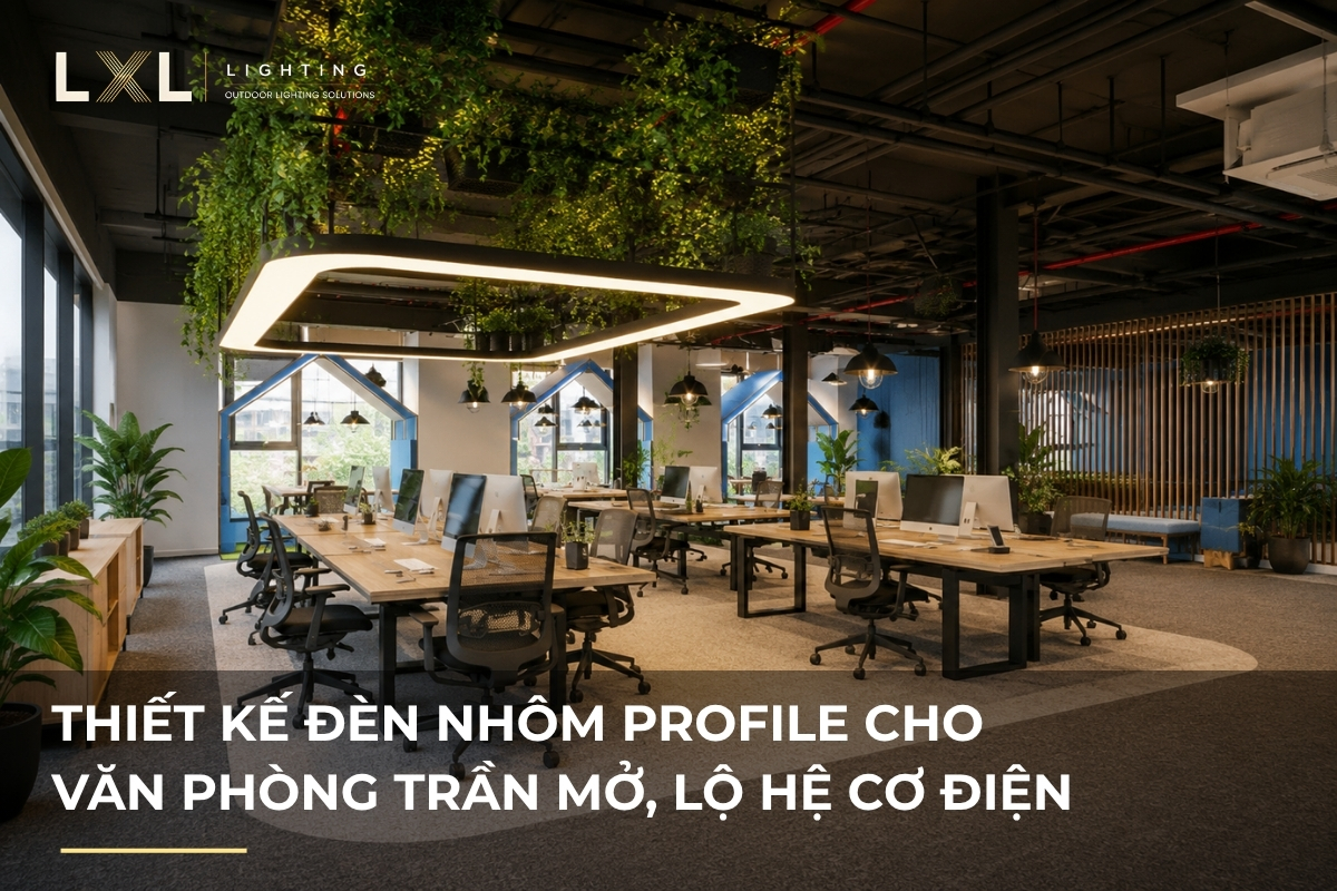Cách làm đèn cho văn phòng trần mở lộ kỹ thuật | LXL Lighting