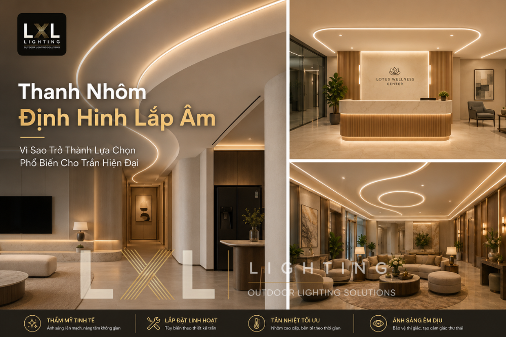 Thanh Nhôm Định Hình Lắp Âm: Giải Pháp Chiếu Sáng Tuyến Tính Cao Cấp Cho Trần Thạch Cao Hiện Đại