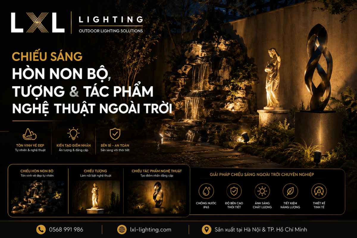 Chiếu sáng hòn non bộ, tượng và tác phẩm nghệ thuật ngoài trời