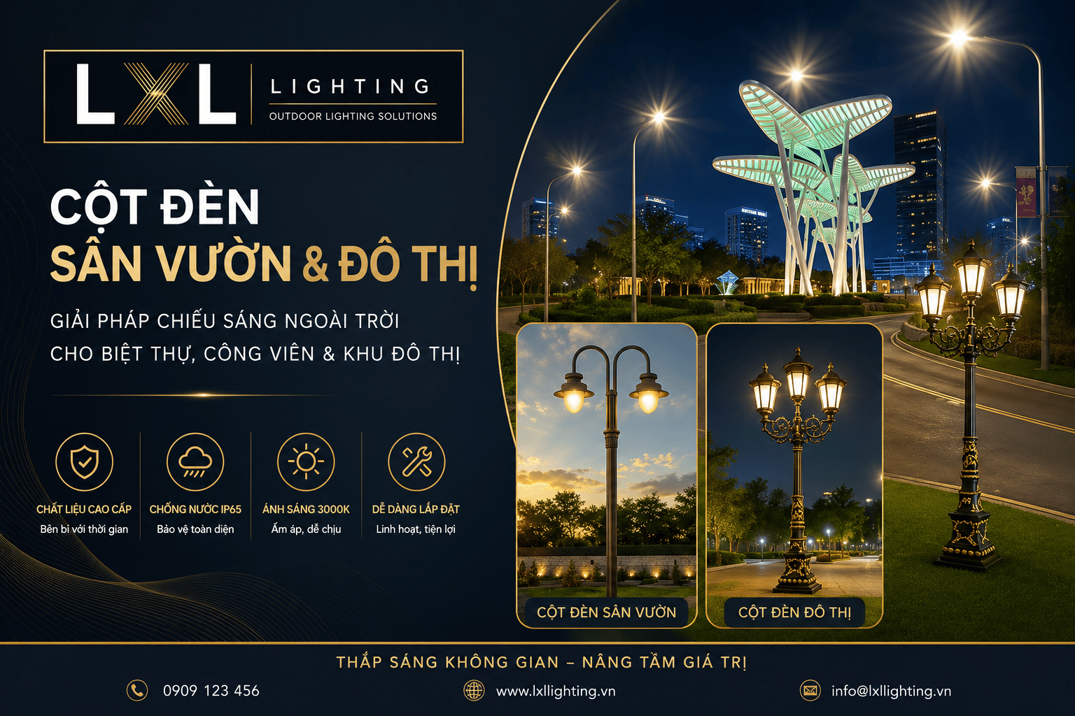 Cột Đèn Sân Vườn & Đô Thị – Chọn Sao Cho Đúng Và Bền
