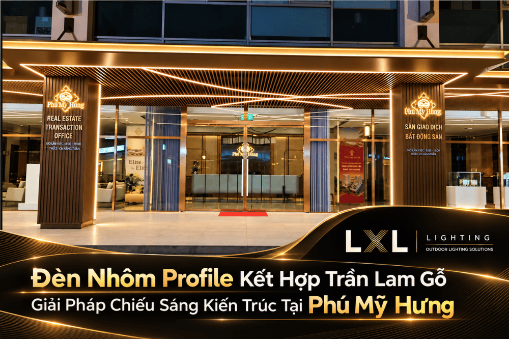 Đèn Nhôm Profile Kết Hợp Trần Lam Gỗ Tại Phú Mỹ Hưng