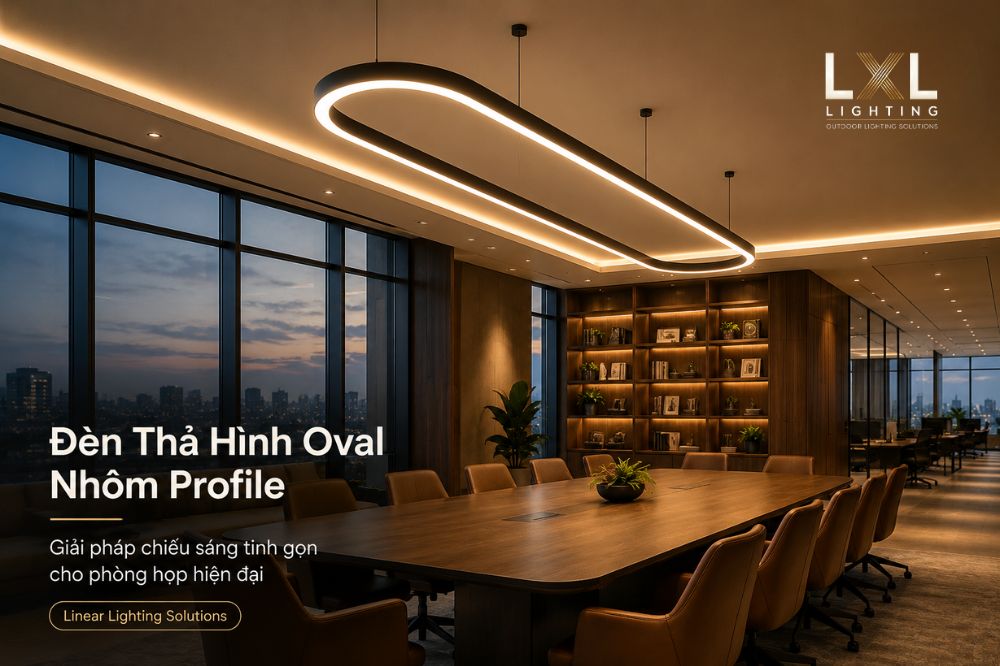 Đèn Thả Hình Oval Nhôm Profile — Giải Pháp Chiếu Sáng Cho Phòng Họp