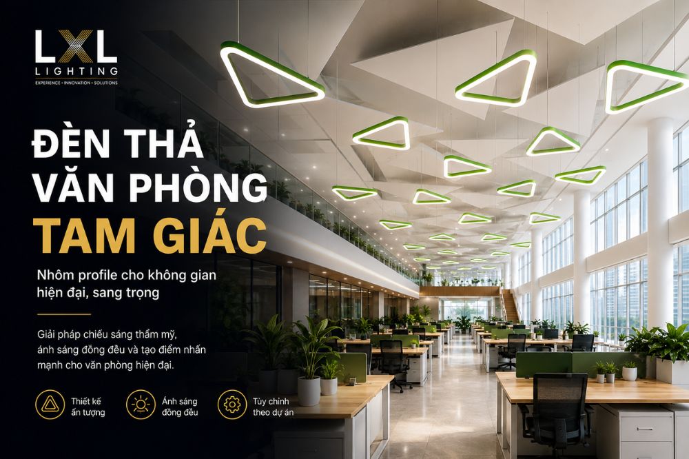 Đèn Thả Văn Phòng Tam Giác Cho Không Gian Hiện Đại, Sang Trọng