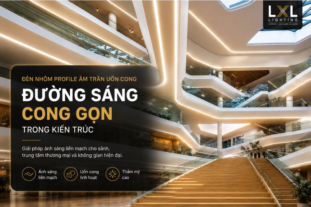 Đèn LED Nhôm Profile Âm Trần Uốn Cong: Từ Bản Vẽ Đến Hoàn Thiện Thi Công