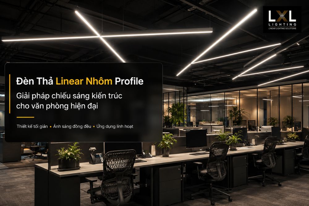 Đèn Thả Linear Nhôm Profile — Hệ Chiếu Sáng Kiến Trúc Cho Văn Phòng Hiện Đại