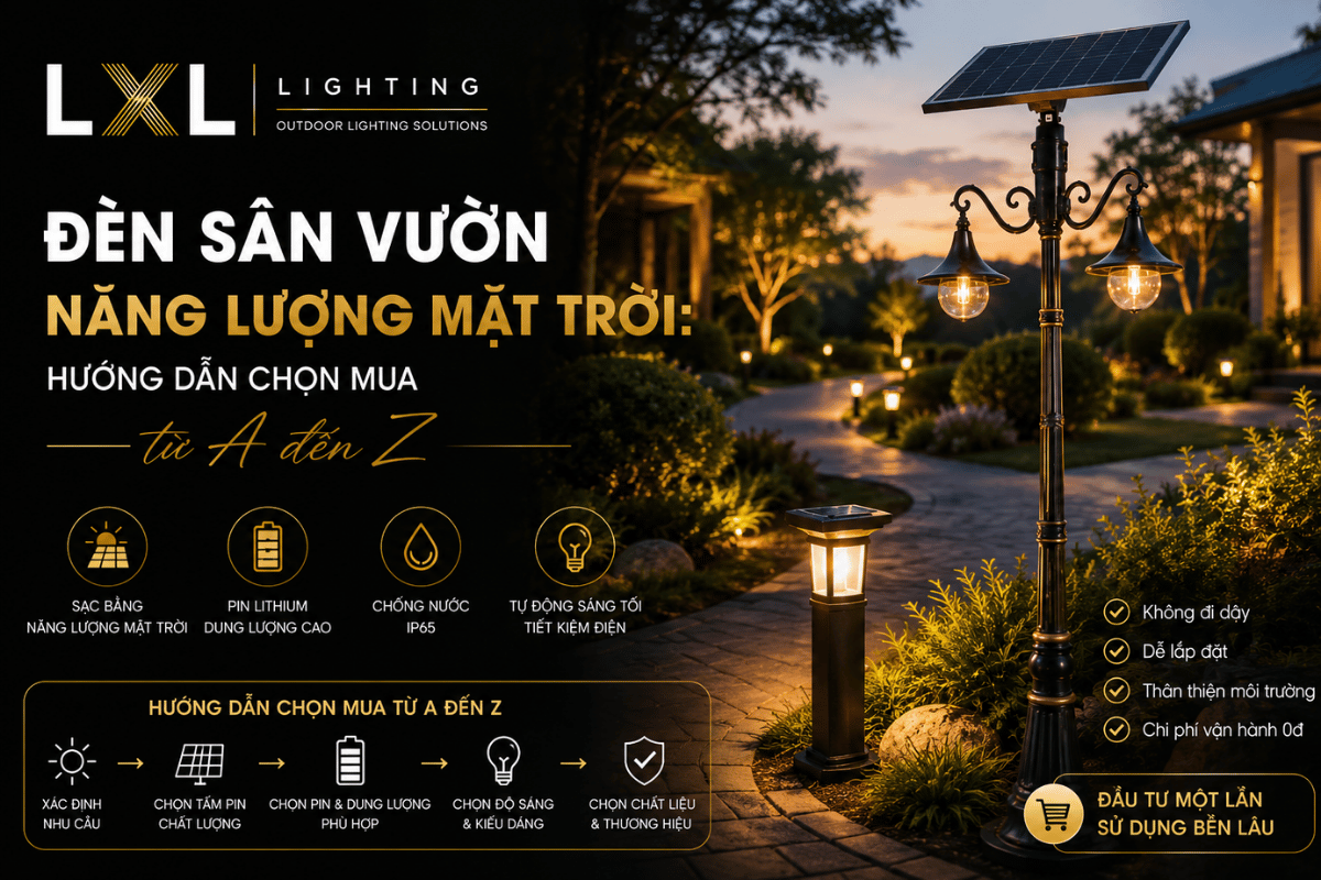 Đèn sân vườn năng lượng mặt trời: Hướng dẫn chọn mua từ A đến Z