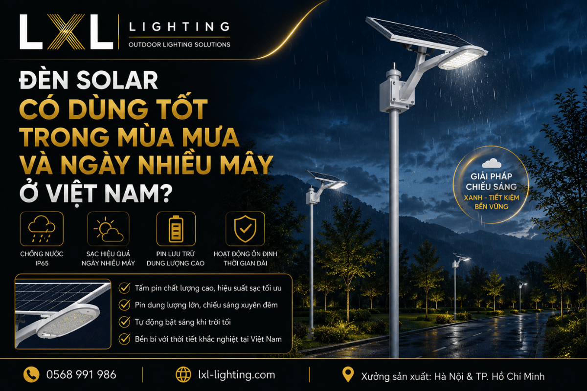 Đèn solar có dùng tốt trong mùa mưa và ngày nhiều mây ở Việt Nam?