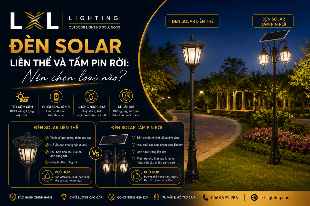 Đèn solar liền thể và tấm pin rời: Nên chọn loại nào?