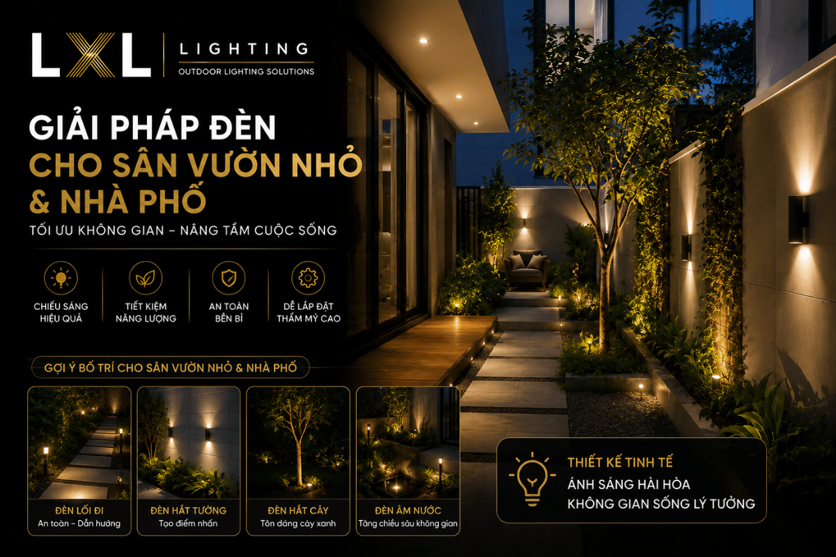 Giải pháp đèn cho sân vườn nhỏ và nhà phố