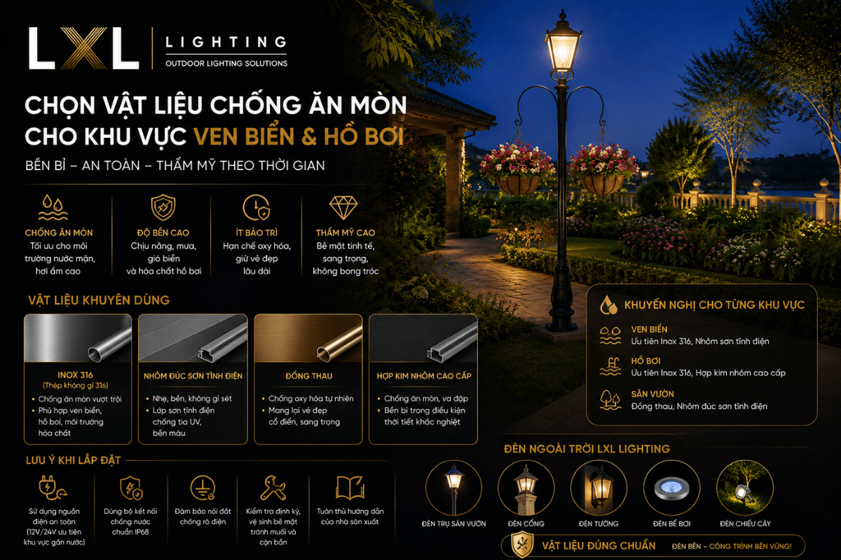 Chọn vật liệu chống ăn mòn cho khu vực ven biển và hồ bơi