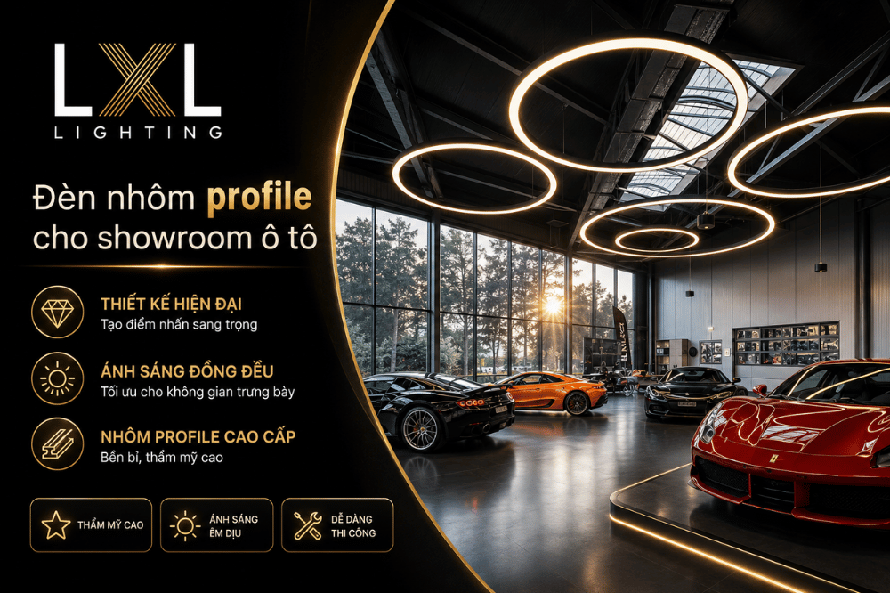 Đèn Nhôm Profile Cho Showroom Ô Tô | LXL Lighting