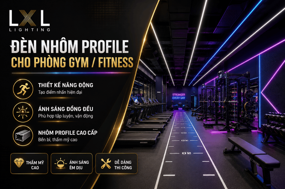 Đèn Nhôm Profile Cho Phòng Gym & Fitness | LXL Lighting