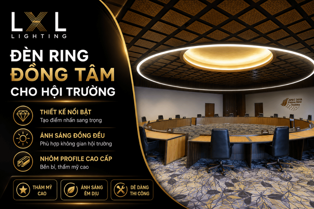 Đèn Ring Đồng Tâm Cho Hội Trường & Phòng Tròn | LXL Lighting