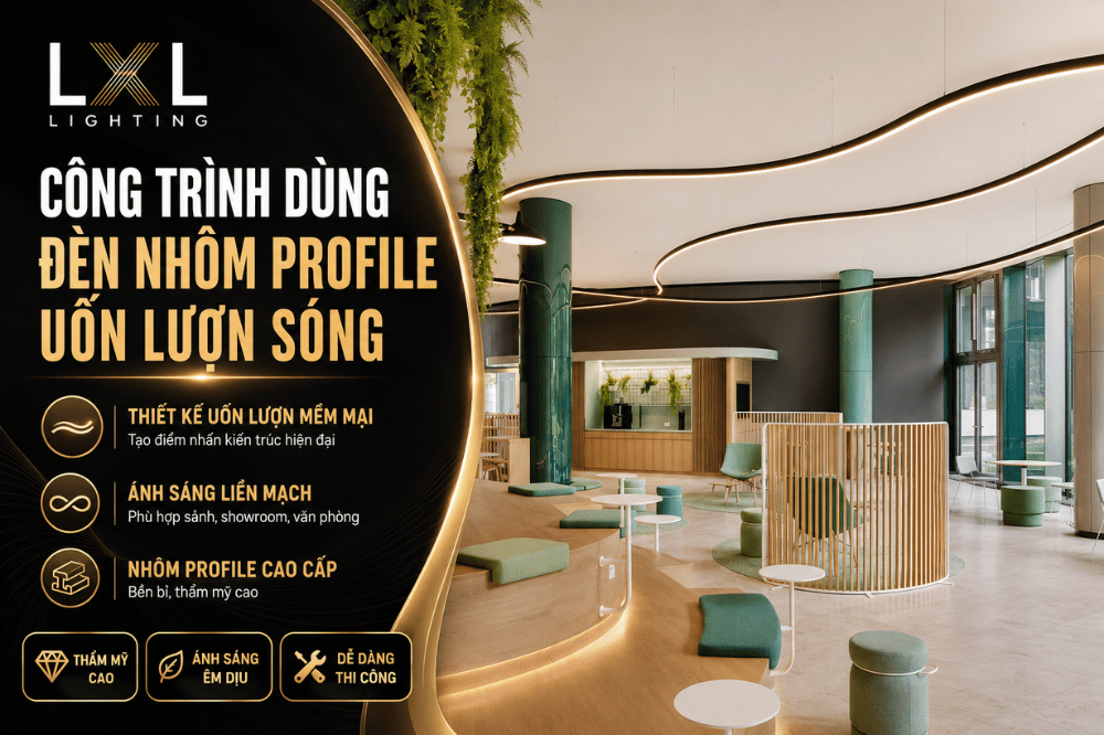 Công Trình Đèn Nhôm Profile Uốn Lượn Sóng | LXL Lighting