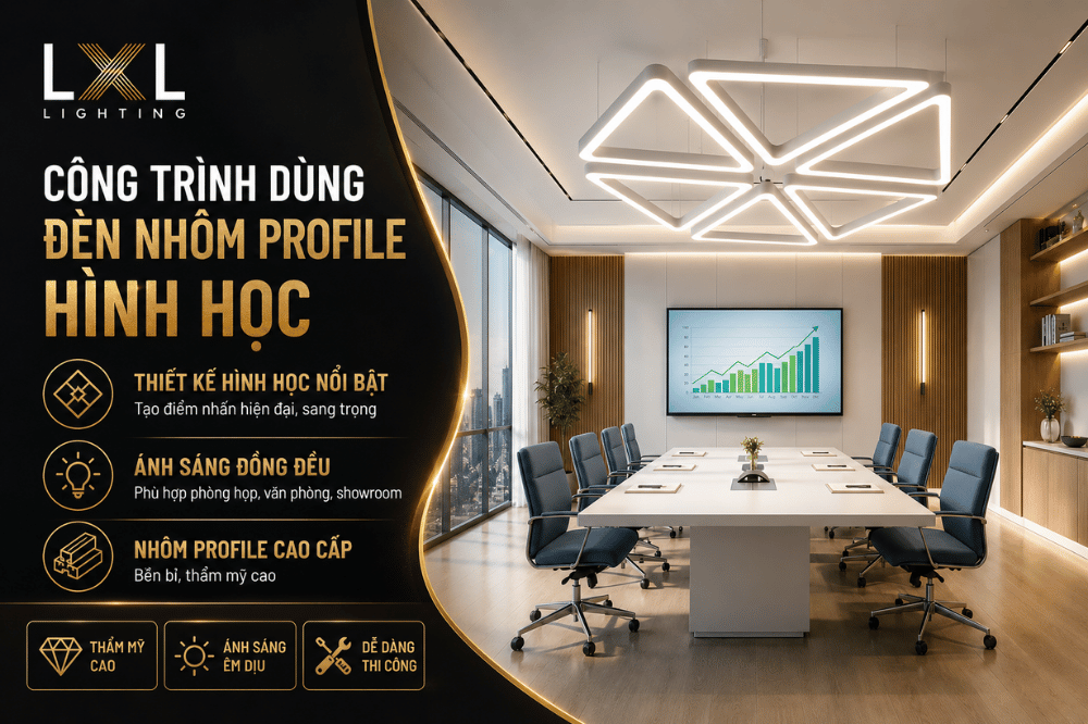 Công Trình Nhôm Profile Đèn Hình Học Đẹp | LXL Lighting