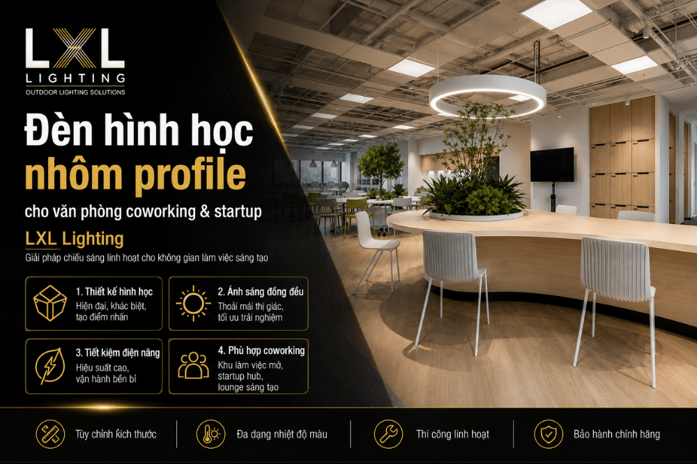 Đèn Hình Học Nhôm Profile Cho Coworking & Startup | LXL Lighting