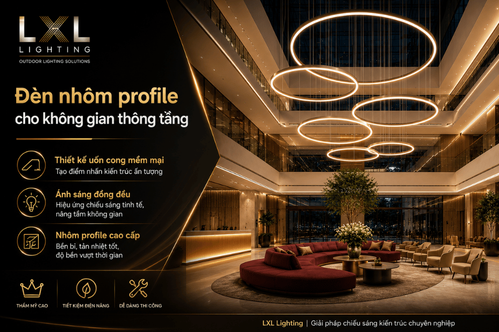 Đèn Nhôm Profile Cho Lobby Tòa Nhà Cao Tầng | LXL Lighting