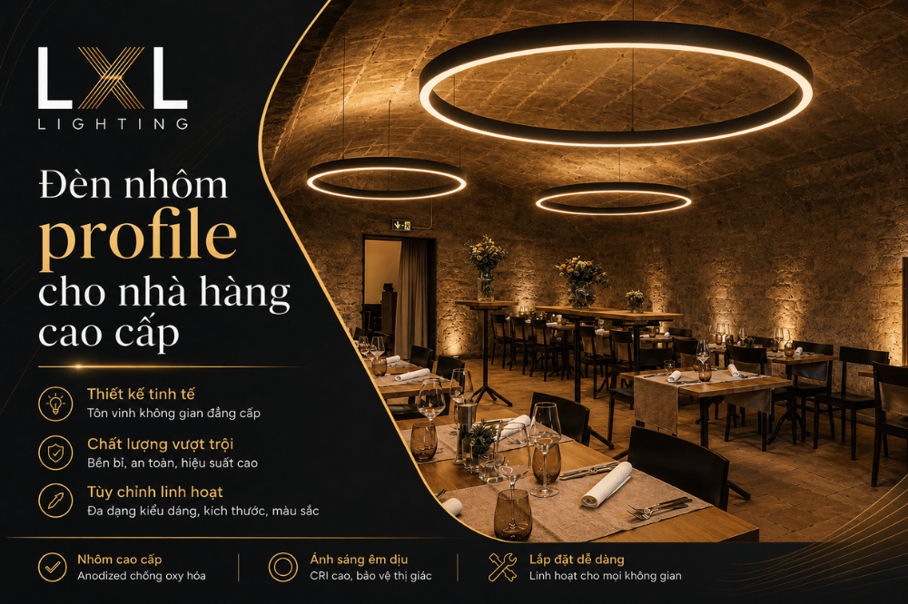 Đèn Nhôm Profile Cho Nhà Hàng Cao Cấp | LXL Lighting