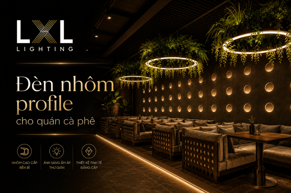 Mẫu Quán Cà Phê Đẹp Dùng Đèn Nhôm Profile | LXL Lighting