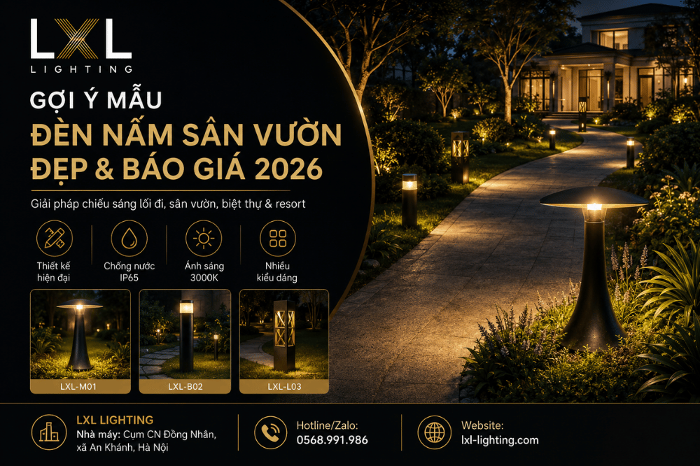 Gợi Ý Mẫu Đèn Nấm Sân Vườn Đẹp Và Báo Giá 2026